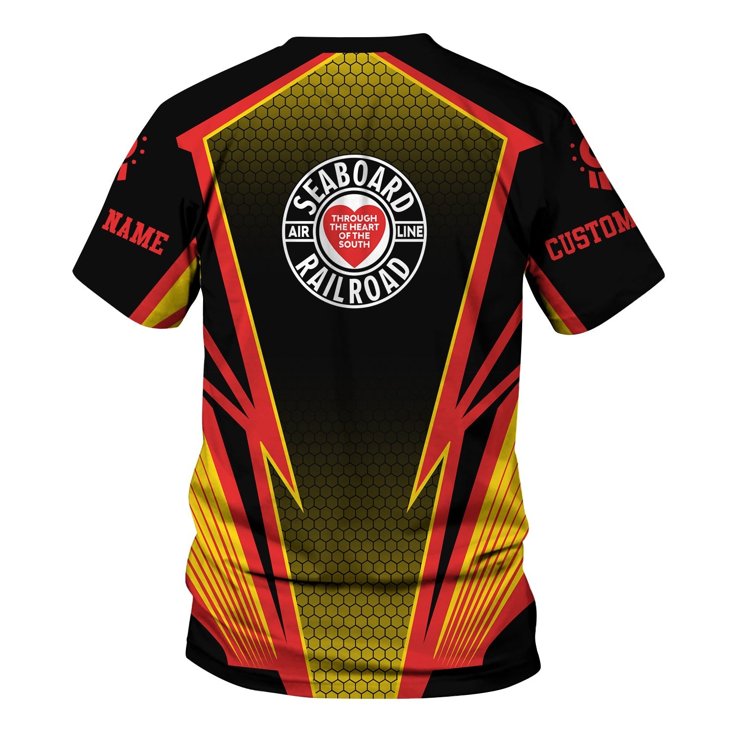 Railspirit Personalized Seaboard Air Line Railroad T-Shirt Lightning Graphic Style Shirt Gift Idea For Train Lover