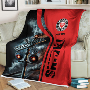 Railspirit Personalized Seaboard Air Line Railroad Blanket Railroad Crossing Sign Blanket All Over Print