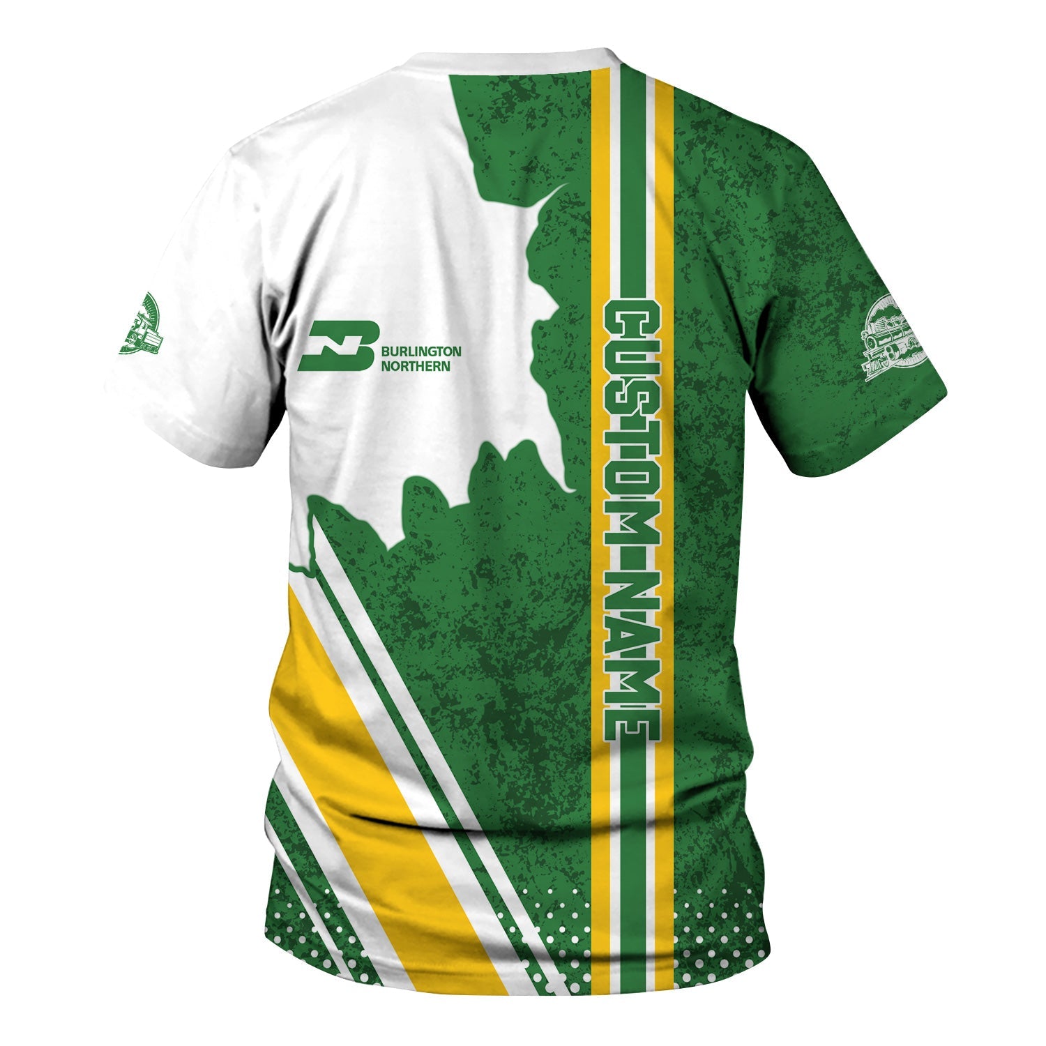 Railspirit Personalized Burlington Northern Railroad T-Shirt All Over Printed Unisex Shirt