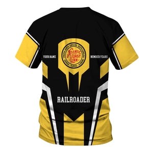 Railspirit Personalized Atlantic Coast Line Railroad T-Shirt Custom Year Railroader Shirt Gift Idea For Train Lover