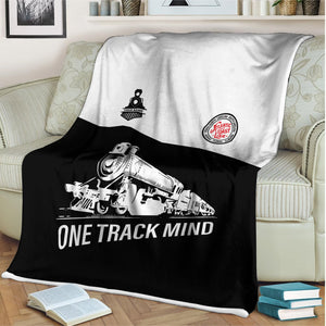 Railspirit Personalized Atlantic Coast Line Railroad Blanket One Track Mind Train Blanket Gift Idea For Train Lover