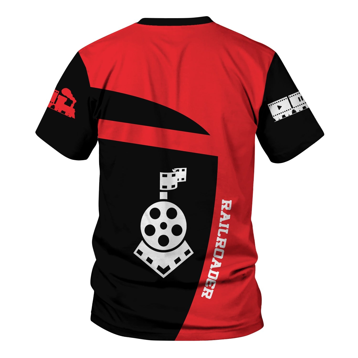 Railspirit Personalized Atlantic Coast Line Railroad T-Shirt All Aboard Steam Train Movie Projector Style Shirt