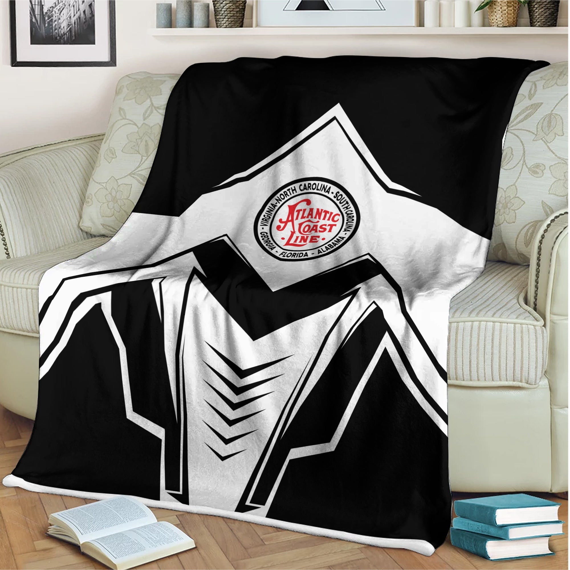 Railspirit Atlantic Coast Line Railroad Blanket Railway Trainspotter Style Blanket Gift Idea For Foamers