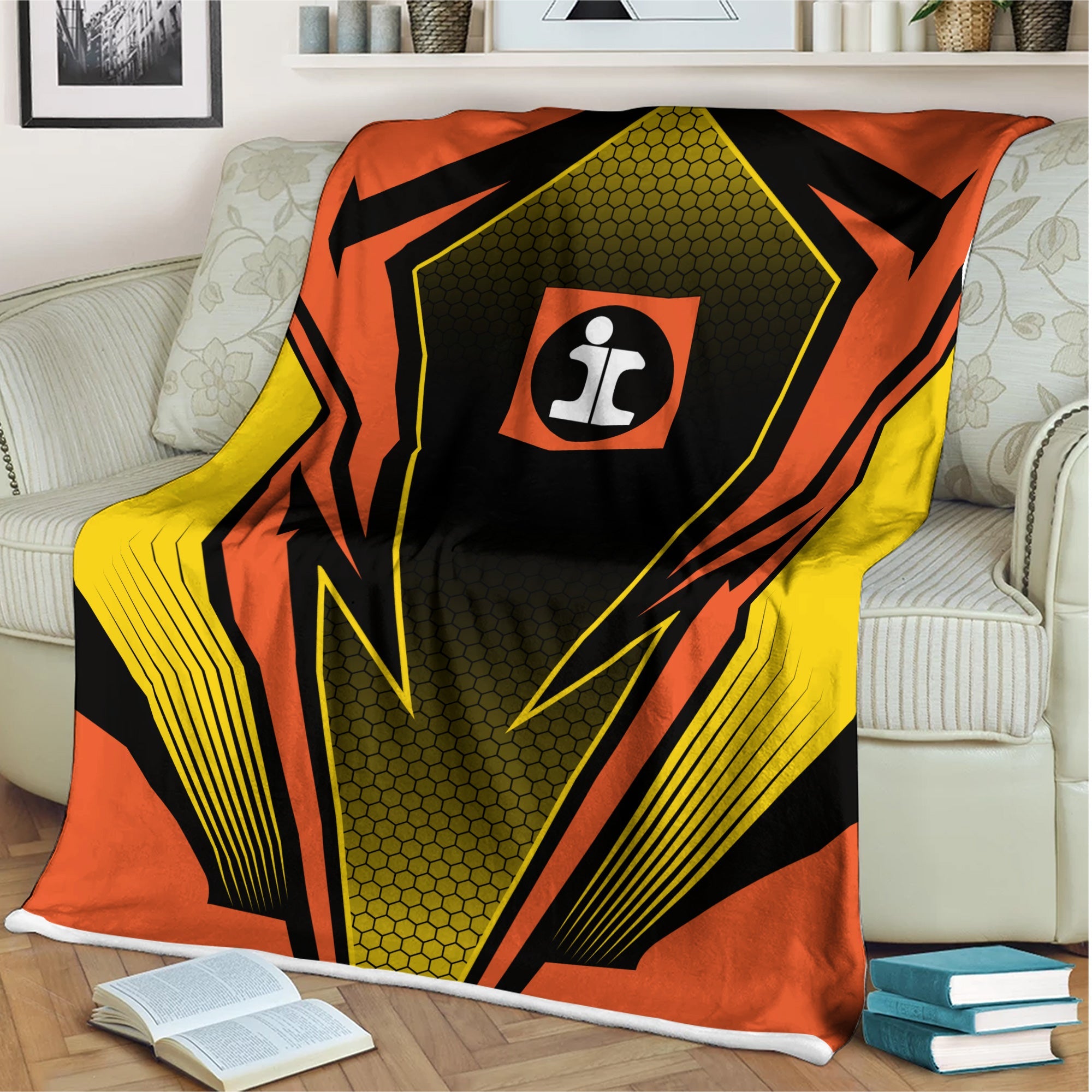 Railspirit Illinois Central Railroad Blanket Lightning Graphic Style Blanket Gift Idea For Train Lover