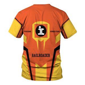 Railspirit Personalized Illinois Central Railroad T-Shirt Custom Year Railroader Shirt Gift Idea For Train Lover