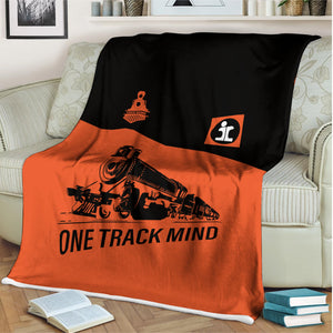 Railspirit Personalized Illinois Central Railroad Blanket One Track Mind Train Blanket Gift Idea For Train Lover