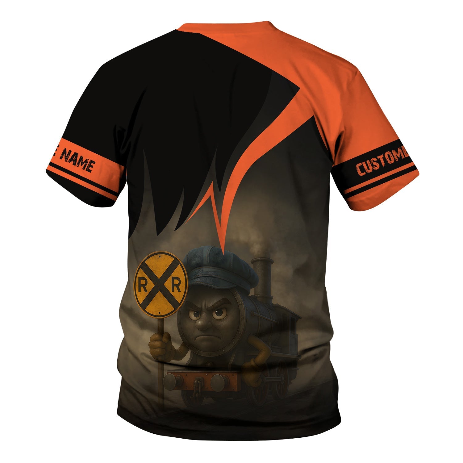 Railspirit Personalized Illinois Central Railroad T-Shirt Angry Train Shirt Gift Idea For Train Lover