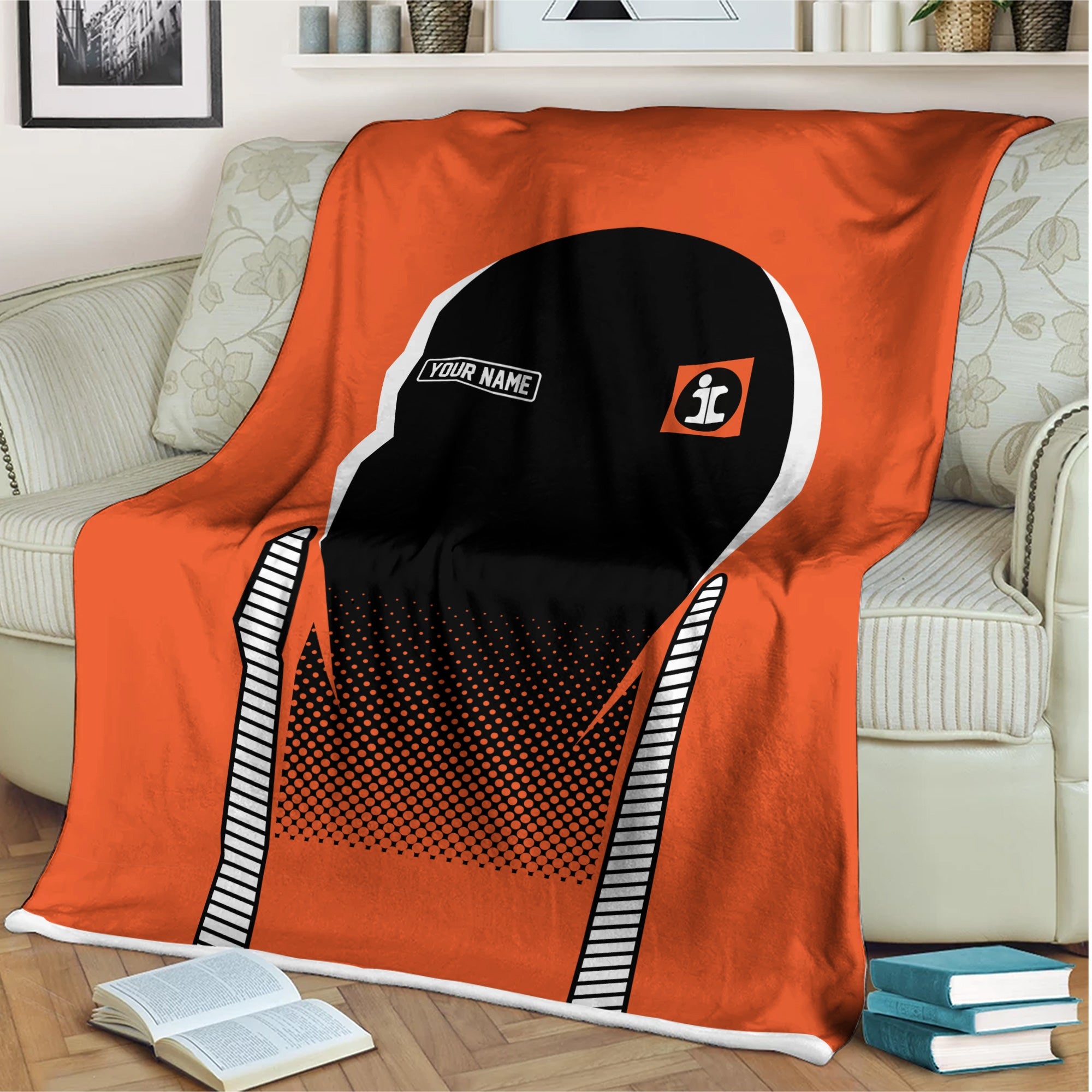 Railspirit Personalized Illinois Central Railroad Blanket Train Blanket Gift Idea For Train Lover