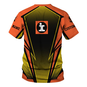 Railspirit Personalized Illinois Central Railroad T-Shirt Lightning Graphic Style Shirt Gift Idea For Train Lover