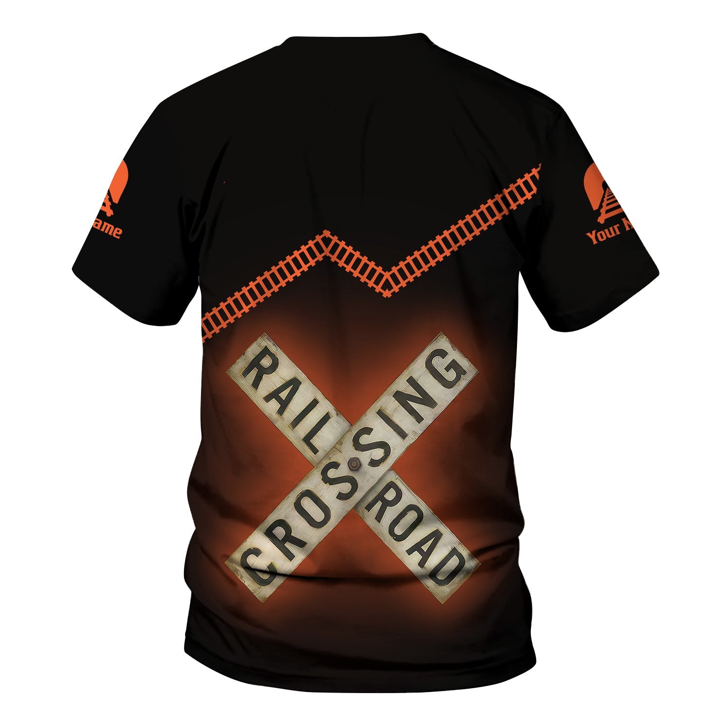 Railspirit Personalized Illinois Central Railroad T Shirt Railroad Crossing Printed Train Track Shirt