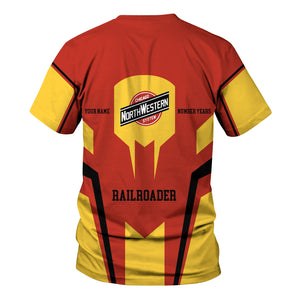 Railspirit Personalized Chicago and North Western Railway T-Shirt Custom Year Railroader Shirt Gift Idea For Train Lover