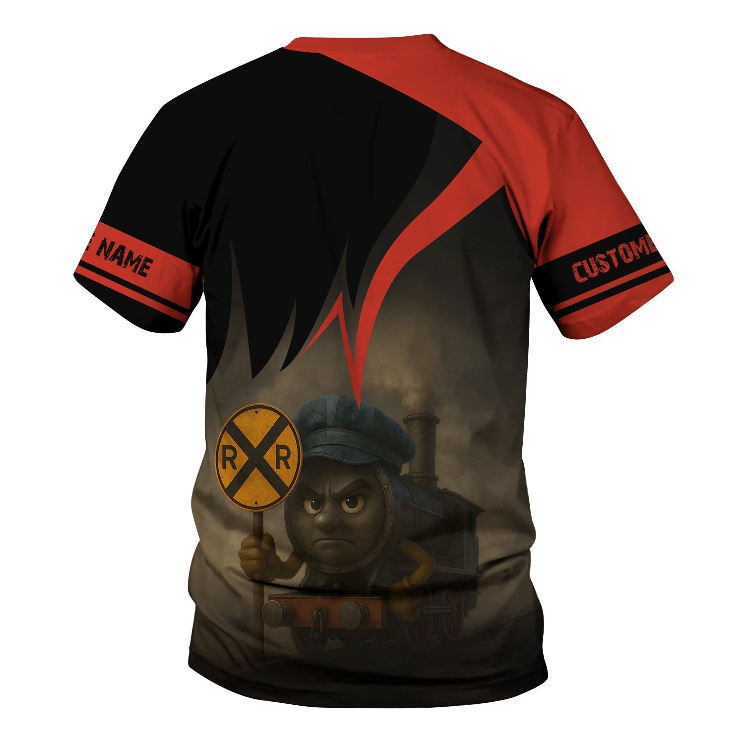 Railspirit Personalized Chicago and North Western Railway T-Shirt Angry Train Shirt Gift Idea For Train Lover