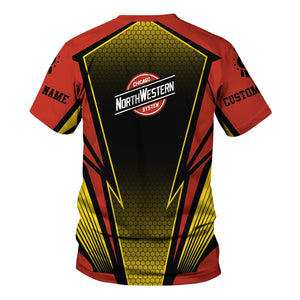 Railspirit Personalized Chicago and North Western Railway T-Shirt Lightning Graphic Style Shirt Gift Idea For Train Lover