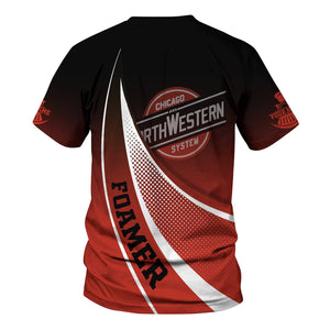 Railspirit Personalized Chicago and North Western Railway T-Shirt Railway-Themed Style Shirt Gift Idea For Trainspotter