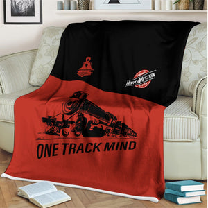 Railspirit Personalized Chicago and North Western Railway Blanket One Track Mind Train Blanket Gift Idea For Train Lover