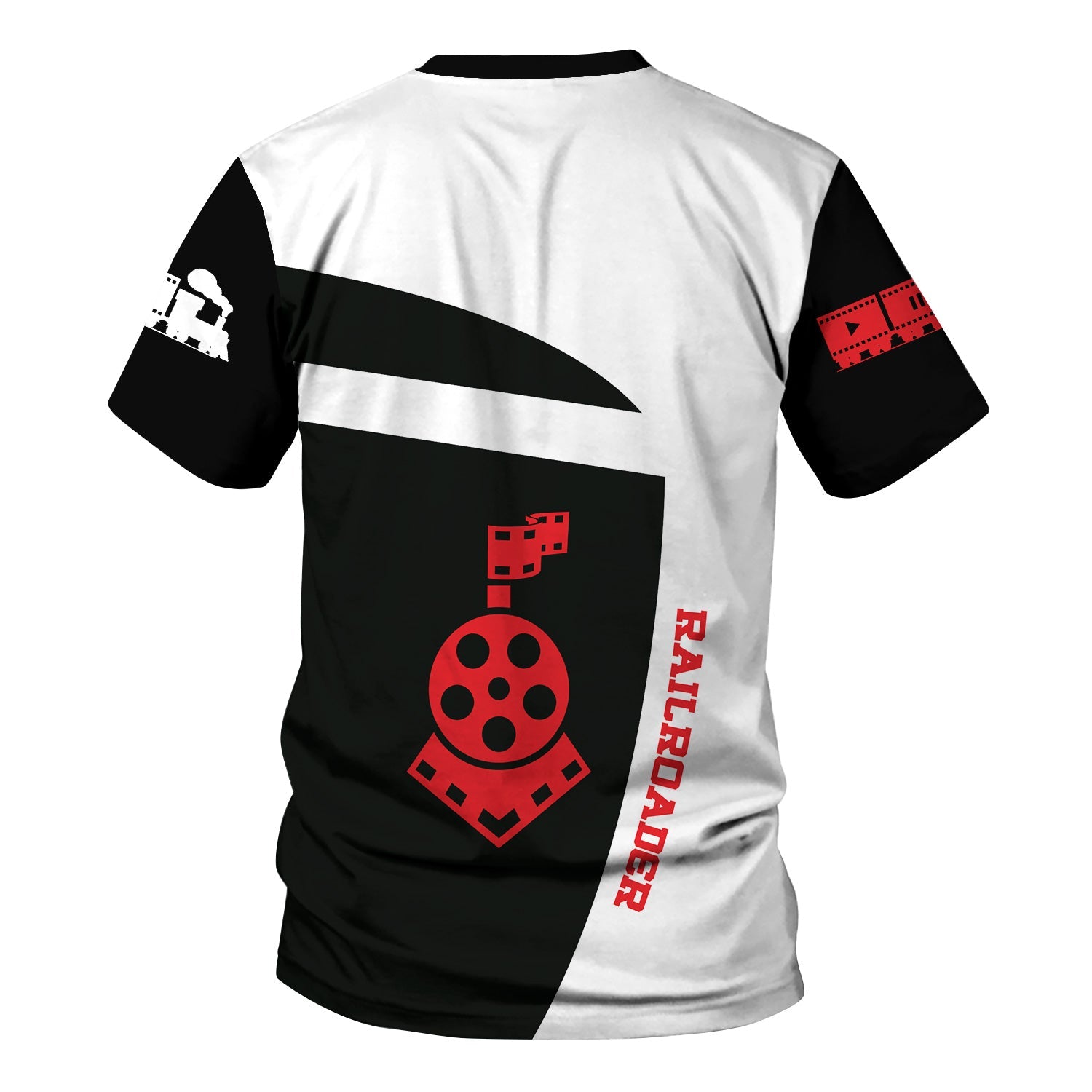 Railspirit Personalized Chicago, Milwaukee, St. Paul and Pacific Railroad T-Shirt All Aboard Steam Train Movie Projector Style Milwaukee Road Shirt