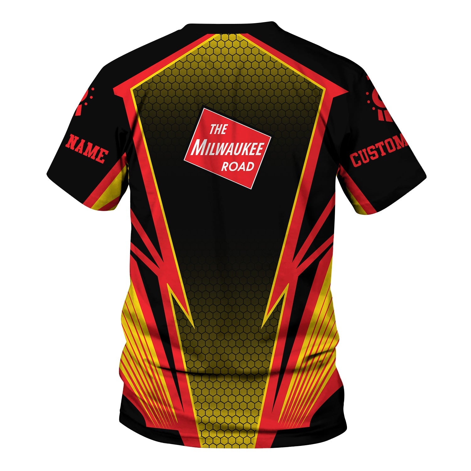 Railspirit Personalized Chicago, Milwaukee, St. Paul and Pacific Railroad T-Shirt Lightning Graphic Style Milwaukee Road Shirt Gift Idea For Train Lover