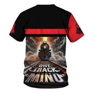 Railspirit Personalized Chicago, Milwaukee, St. Paul and Pacific Railroad T Shirt One Track Mind Milwaukee Road Train Printed Shirt