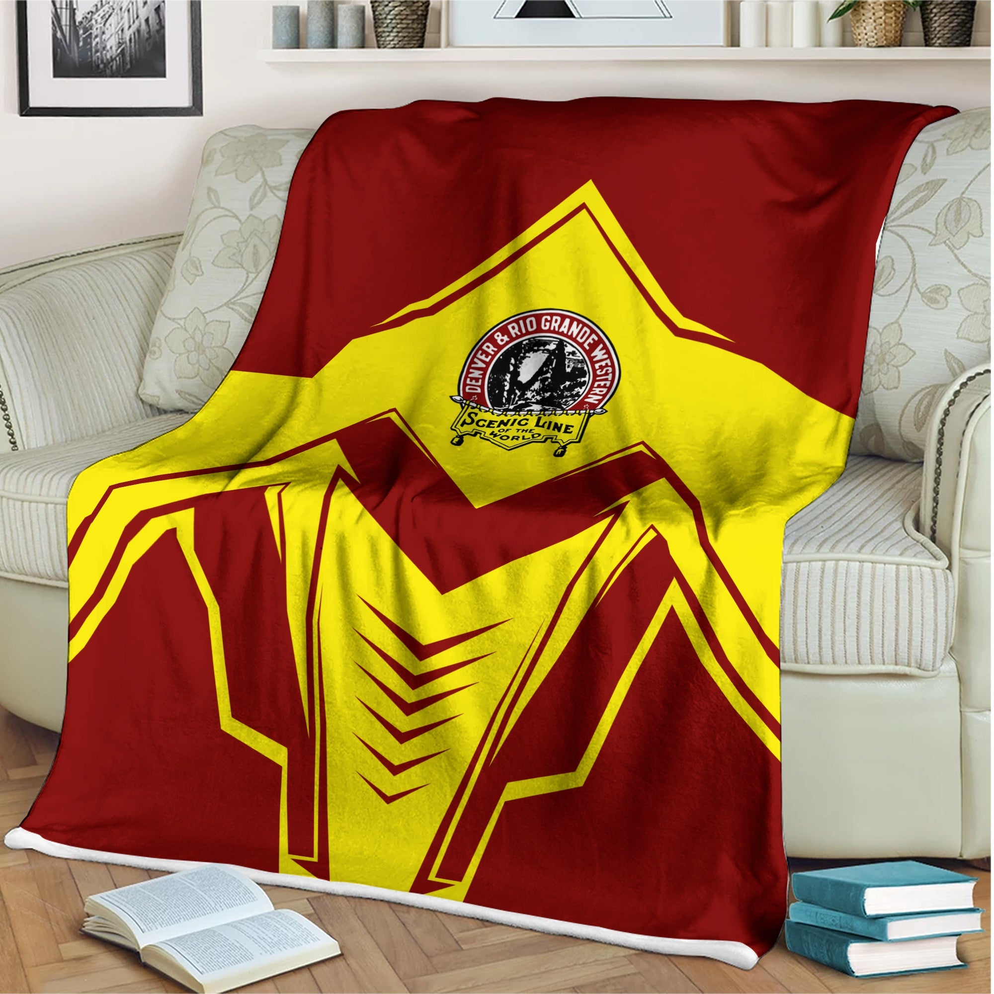 Railspirit Denver and Rio Grande Western Railroad Blanket Railway Trainspotter Style Blanket Gift Idea For Foamers