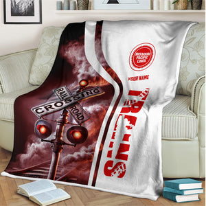 Railspirit Personalized Missouri Pacific Railroad Blanket Railroad Crossing Sign Blanket All Over Print