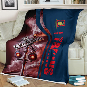 Railspirit Personalized Wabash Railroad Blanket Railroad Crossing Sign Blanket All Over Print