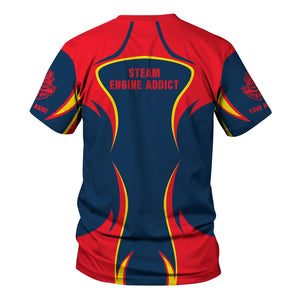 Railspirit Personalized Wabash Railroad T-Shirt Distinctive Flame Style Shirt For Steam Engine Addict