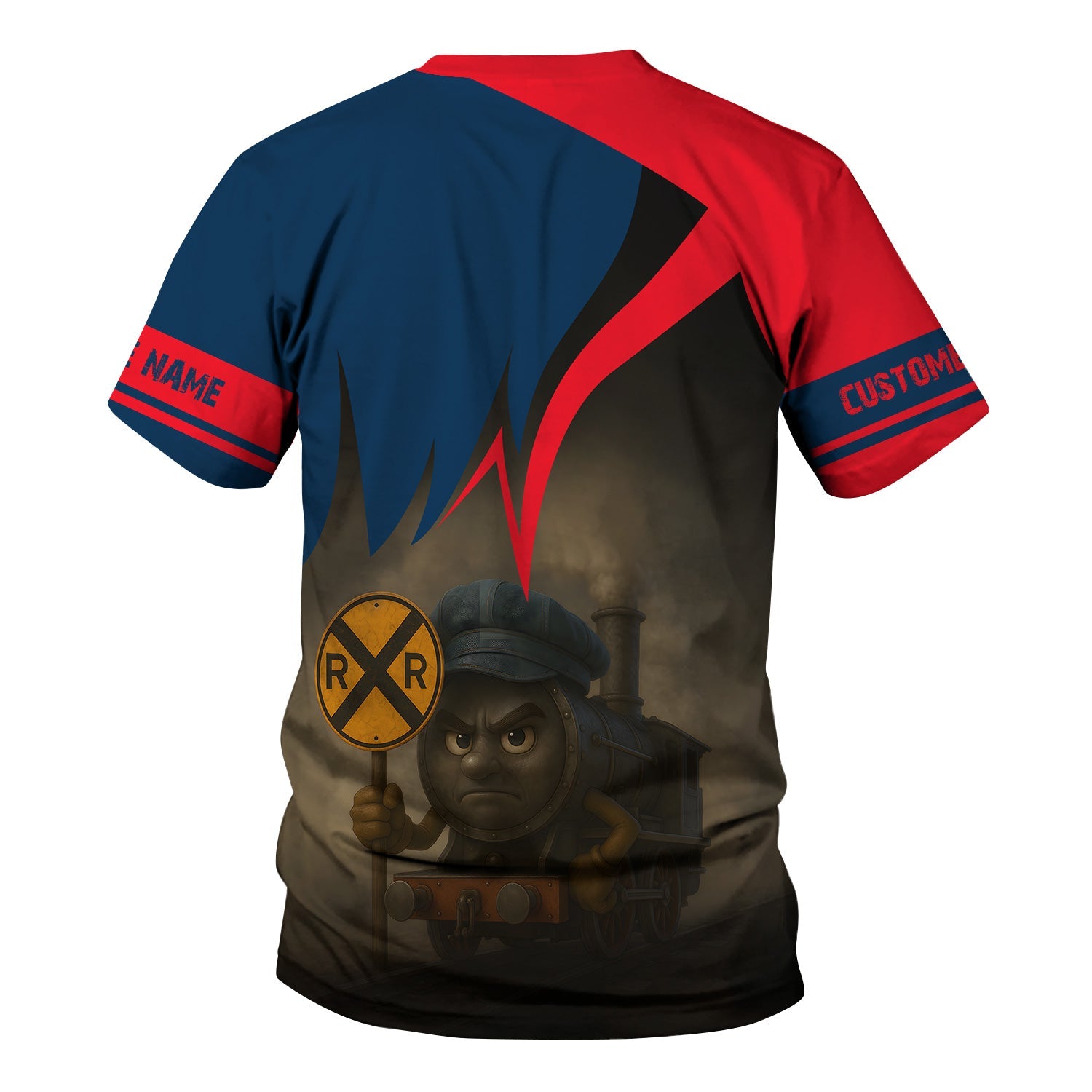 Railspirit Personalized Wabash Railroad T-Shirt Angry Train Shirt Gift Idea For Train Lover