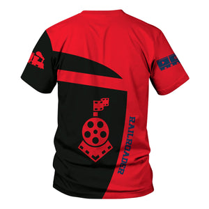 Railspirit Personalized Wabash Railroad T-Shirt All Aboard Steam Train Movie Projector Style Shirt