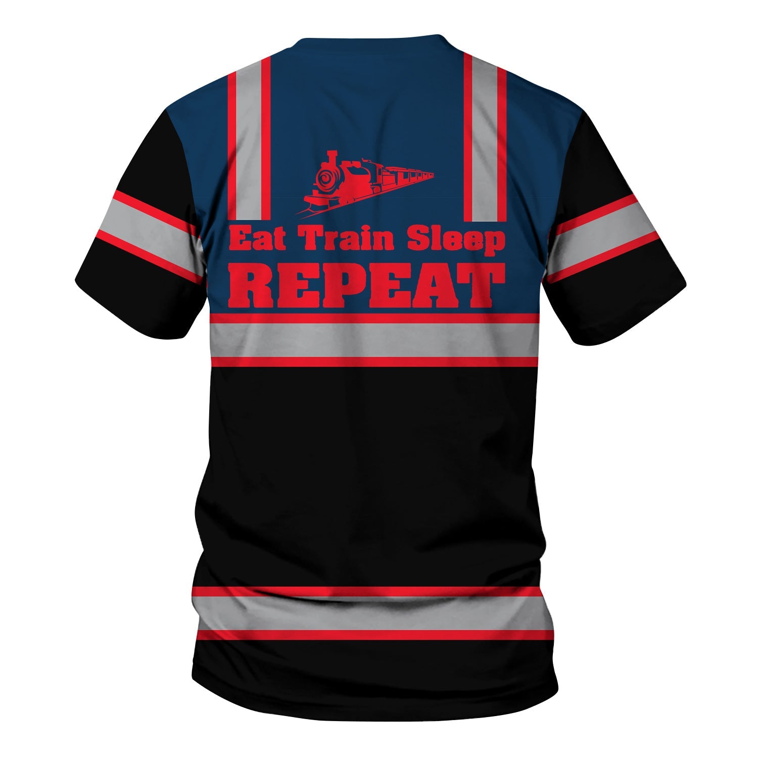 Railspirit Custom Name Wabash Railroad T Shirt Eat Train Sleep Repeat Printed Train Shirt