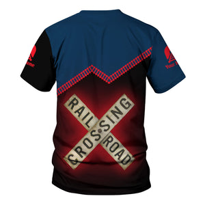 Railspirit Personalized Wabash Railroad T Shirt Railroad Crossing Printed Train Track Shirt
