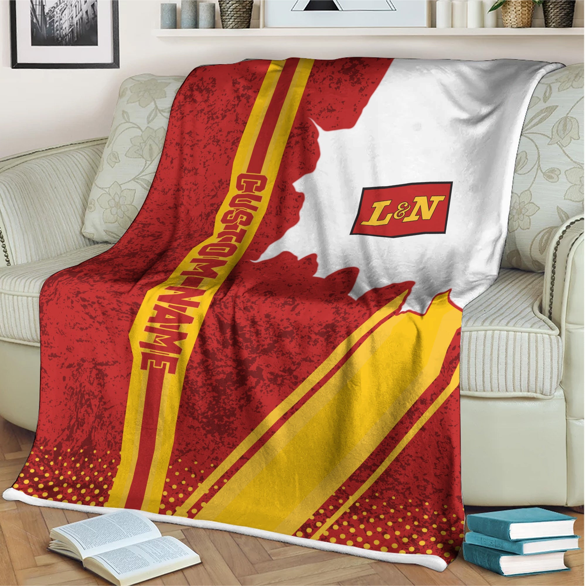 Railspirit Personalized Louisville and Nashville Railroad Blanket Vintage L&N All Over Printed Blanket