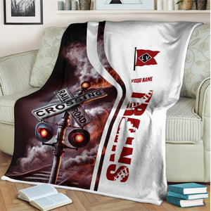 Railspirit Personalized Lehigh Valley Railroad Blanket Railroad Crossing Sign Blanket All Over Print