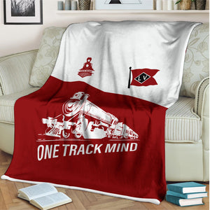 Railspirit Personalized Lehigh Valley Railroad Blanket One Track Mind Train Blanket Gift Idea For Train Lover