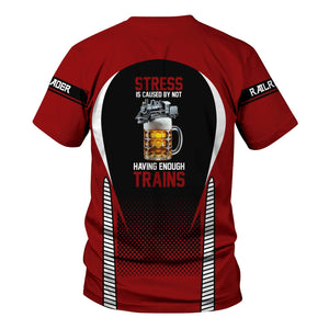 Railspirit Personalized Lehigh Valley Railroad T Shirt Stress Is Caused By Not Having Enough Trains Shirt All Over Print