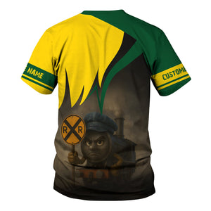 Railspirit Personalized Maine Central Railroad T-Shirt Angry Train Shirt Gift Idea For Train Lover