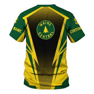 Railspirit Personalized Maine Central Railroad T-Shirt Lightning Graphic Style Shirt Gift Idea For Train Lover