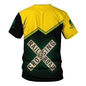 Railspirit Personalized Maine Central Railroad T Shirt Railroad Crossing Printed Train Track Shirt