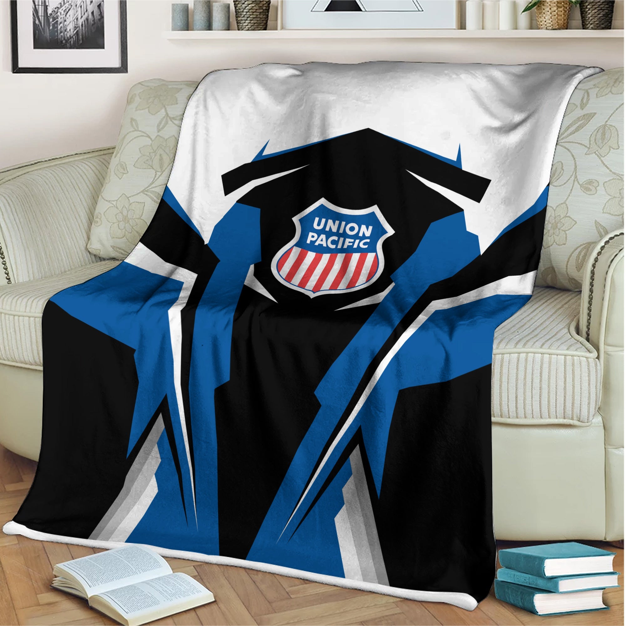 Railspirit Personalized Union Pacific Railroad Blanket Big Boy Strong Line Train Blanket Gift Idea For Train Lover