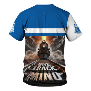 Railspirit Personalized Union Pacific Railroad T Shirt One Track Mind Big Boy Train Printed Shirt