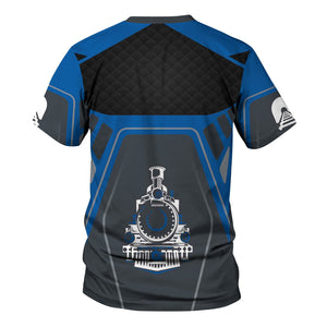 Railspirit Personalized Union Pacific Railroad T-Shirt Steam Locomotive Engine Graphic Big Boy Train Shirt All Over Print