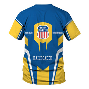 Railspirit Personalized Union Pacific Railroad T-Shirt Custom Year Railroader Big Boy Shirt Gift Idea For Train Lover