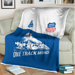 Railspirit Personalized Union Pacific Railroad Blanket One Track Mind Big Boy Train Blanket Gift Idea For Train Lover