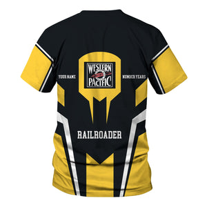Railspirit Personalized Western Pacific Railroad T-Shirt Custom Year Railroader Shirt Gift Idea For Train Lover