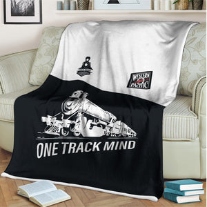 Railspirit Personalized Western Pacific Railroad Blanket One Track Mind Train Blanket Gift Idea For Train Lover