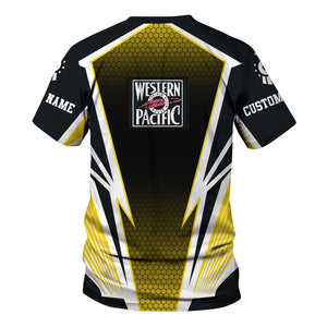 Railspirit Personalized Western Pacific Railroad T-Shirt Lightning Graphic Style Shirt Gift Idea For Train Lover