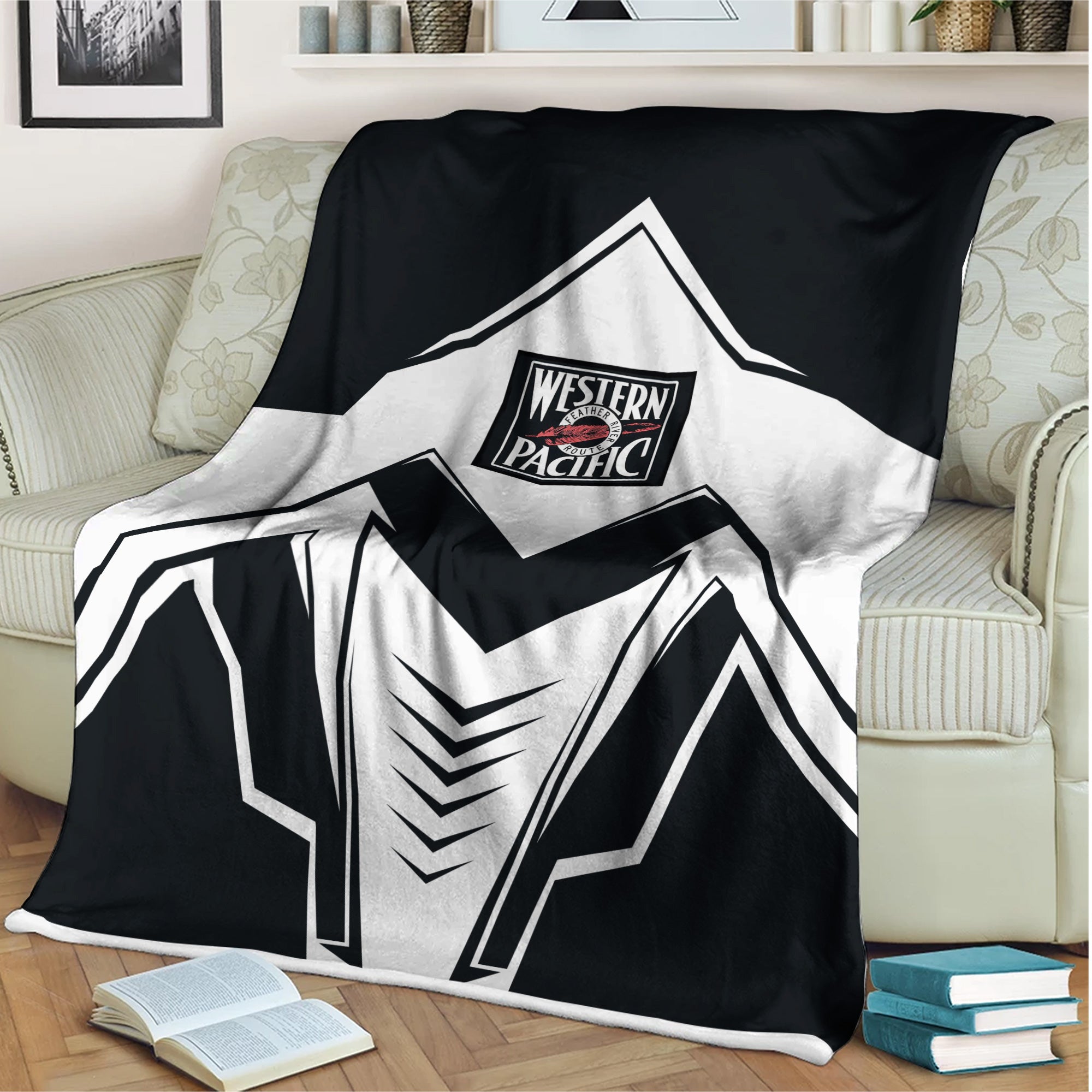 Railspirit Western Pacific Railroad Blanket Railway Trainspotter Style Blanket Gift Idea For Foamers