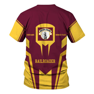 Railspirit Personalized Boston and Maine Railroad T-Shirt Custom Year Railroader Shirt Gift Idea For Train Lover