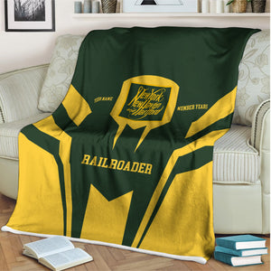 Railspirit Personalized New York, New Haven and Hartford Railroad Blanket Custom Year Railroader New Haven Railroad Gift Idea For Train Lover