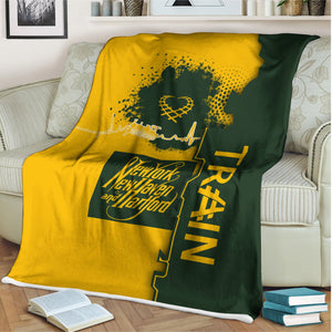 Railspirit New York, New Haven and Hartford Railroad Blanket Engine Heartbeat and Track Love Style New Haven Railroad Blanket