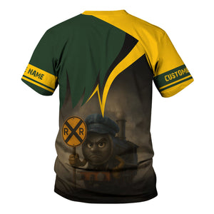 Railspirit Personalized New York, New Haven and Hartford Railroad T-Shirt Angry Train New Haven Railroad T-Shirt Gift Idea For Train Lover